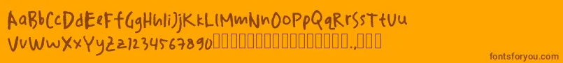 drawersketches Font – Brown Fonts on Orange Background