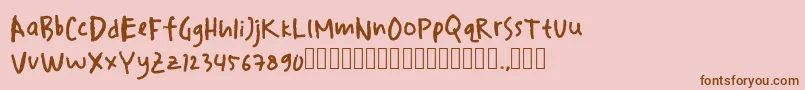 drawersketches Font – Brown Fonts on Pink Background