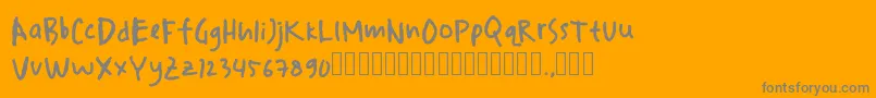 drawersketches Font – Gray Fonts on Orange Background