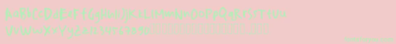 drawersketches Font – Green Fonts on Pink Background
