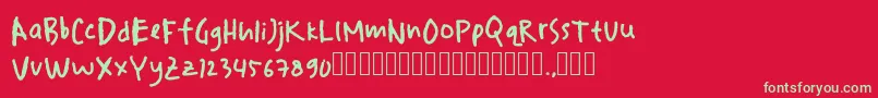 drawersketches Font – Green Fonts on Red Background