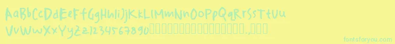 drawersketches Font – Green Fonts on Yellow Background