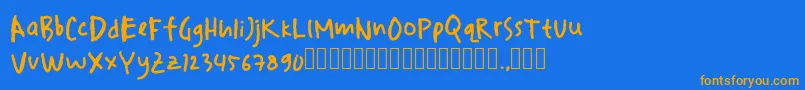 drawersketches Font – Orange Fonts on Blue Background