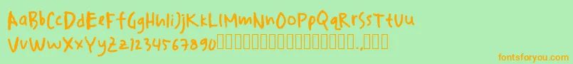 Шрифт drawersketches – оранжевые шрифты на зелёном фоне