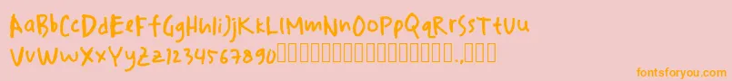 drawersketches Font – Orange Fonts on Pink Background
