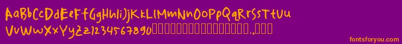 drawersketches Font – Orange Fonts on Purple Background