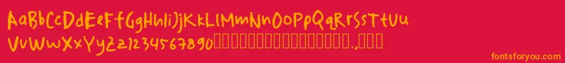 drawersketches Font – Orange Fonts on Red Background