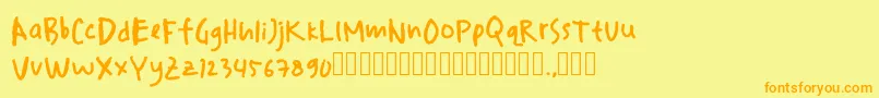 Czcionka drawersketches – pomarańczowe czcionki na żółtym tle