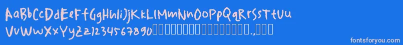 drawersketches Font – Pink Fonts on Blue Background