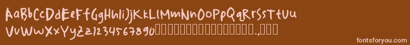 drawersketches Font – Pink Fonts on Brown Background