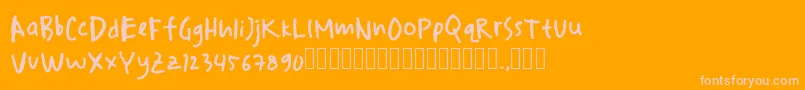 drawersketches Font – Pink Fonts on Orange Background