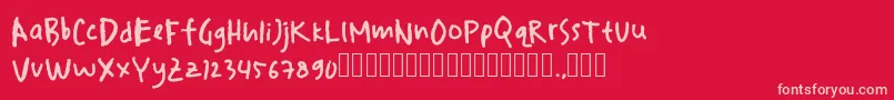 drawersketches Font – Pink Fonts on Red Background