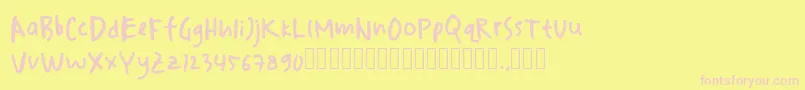 drawersketches Font – Pink Fonts on Yellow Background