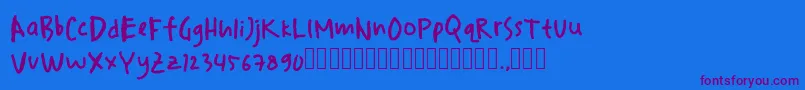 drawersketches Font – Purple Fonts on Blue Background