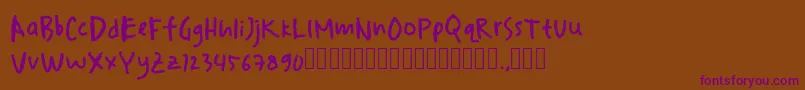 drawersketches Font – Purple Fonts on Brown Background