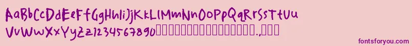 drawersketches Font – Purple Fonts on Pink Background