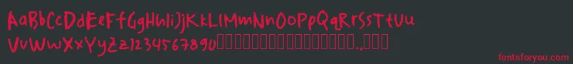 drawersketches Font – Red Fonts on Black Background