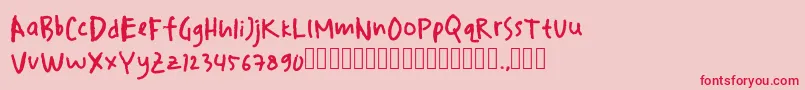 drawersketches Font – Red Fonts on Pink Background