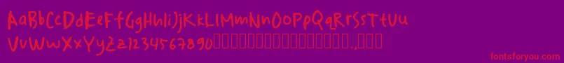 drawersketches Font – Red Fonts on Purple Background