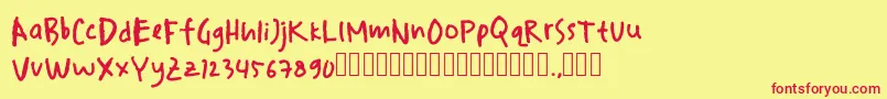 drawersketches Font – Red Fonts on Yellow Background