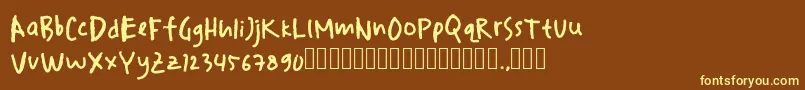 drawersketches Font – Yellow Fonts on Brown Background