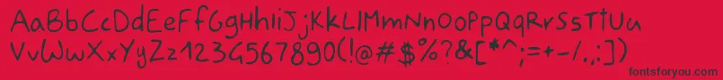 Drawgio Sans Font – Black Fonts on Red Background
