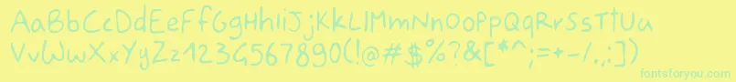 Police Drawgio Sans – polices vertes sur fond jaune