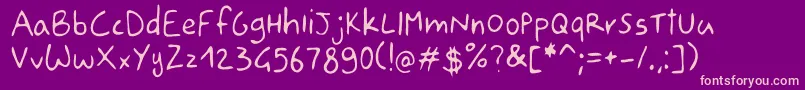 Drawgio Sans Font – Pink Fonts on Purple Background