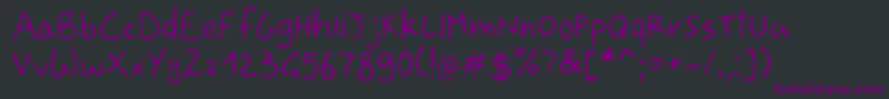 Czcionka Drawgio Sans – fioletowe czcionki na czarnym tle