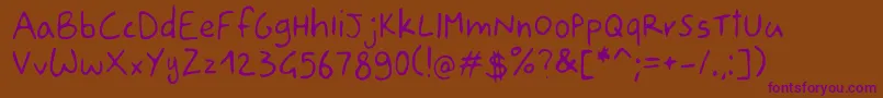 Drawgio Sans-Schriftart – Violette Schriften auf braunem Hintergrund