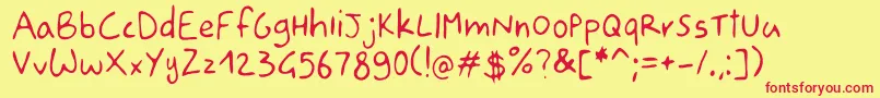 Drawgio Sans Font – Red Fonts on Yellow Background