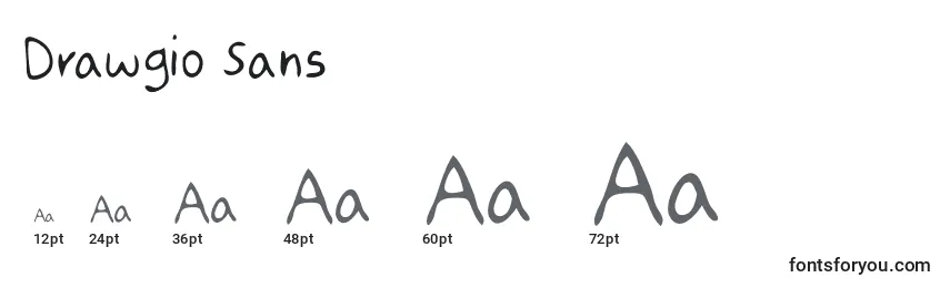 Размеры шрифта Drawgio Sans