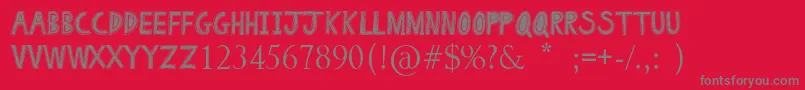 Drawing Pad Font – Gray Fonts on Red Background