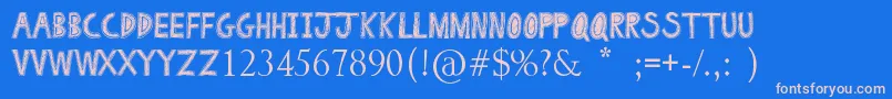Drawing Pad Font – Pink Fonts on Blue Background