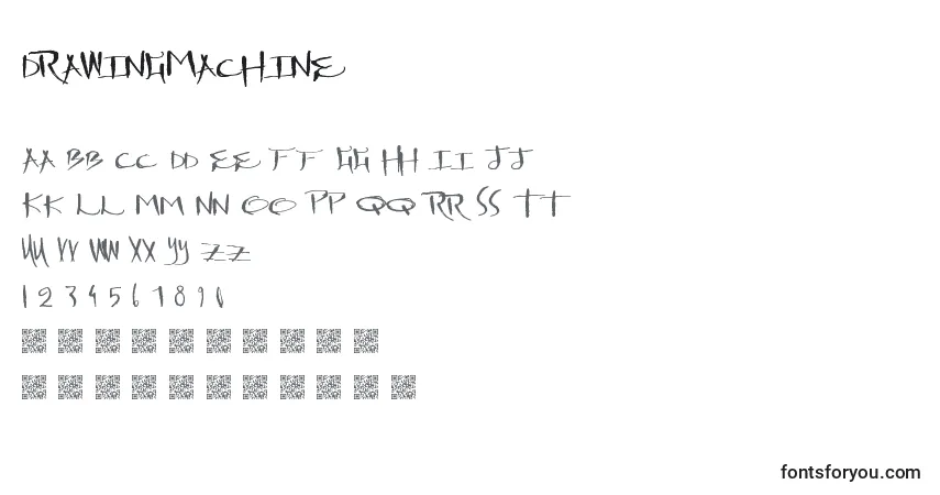 DrawingMachine-fontti – aakkoset, numerot, erikoismerkit