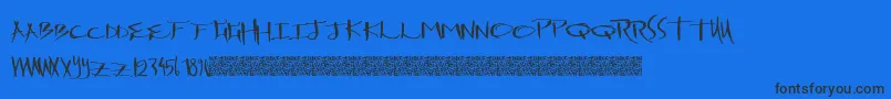 DrawingMachine-fontti – mustat fontit sinisellä taustalla