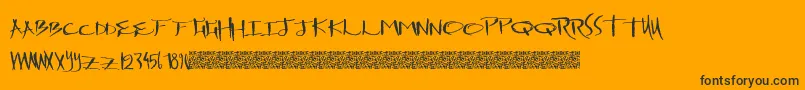 DrawingMachine Font – Black Fonts on Orange Background