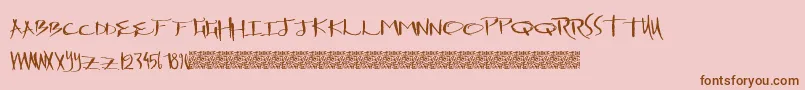 DrawingMachine-Schriftart – Braune Schriften auf rosa Hintergrund