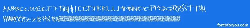 DrawingMachine Font – White Fonts on Blue Background