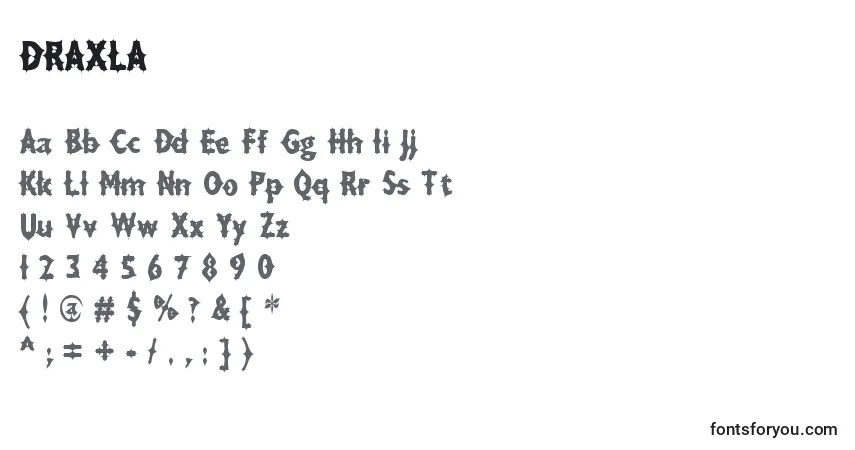 DRAXLA   (125444)-fontti – aakkoset, numerot, erikoismerkit