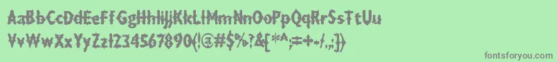 フォントDRAXLA   – 緑の背景に灰色の文字