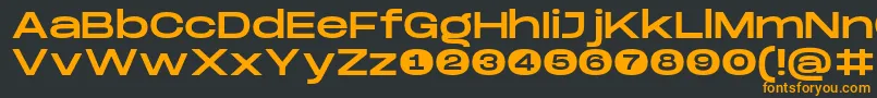 フォントDreadnoughtusMedium – 黒い背景にオレンジの文字