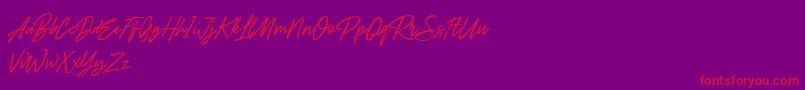 dream beach demo Font – Red Fonts on Purple Background