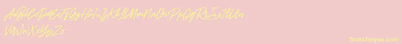 dream beach demo-Schriftart – Gelbe Schriften auf rosa Hintergrund