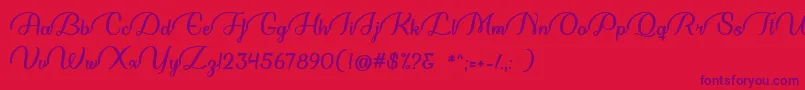 Dream Her   Font – Purple Fonts on Red Background