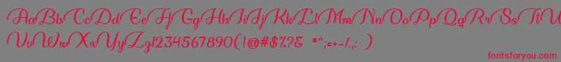 Dream Her   Font – Red Fonts on Gray Background