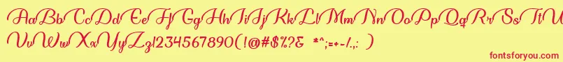 Dream Her   Font – Red Fonts on Yellow Background
