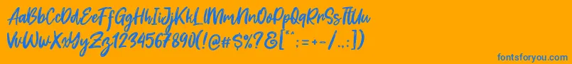 Dream Meadow Font – Blue Fonts on Orange Background