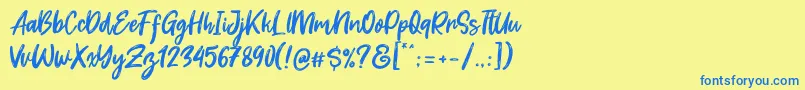 Dream Meadow Font – Blue Fonts on Yellow Background