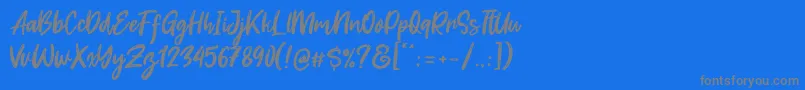 Dream Meadow Font – Gray Fonts on Blue Background